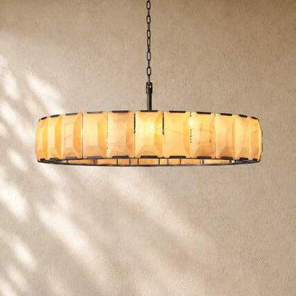 Hartley Calcite Round Alabaster Chandelier - Zelno