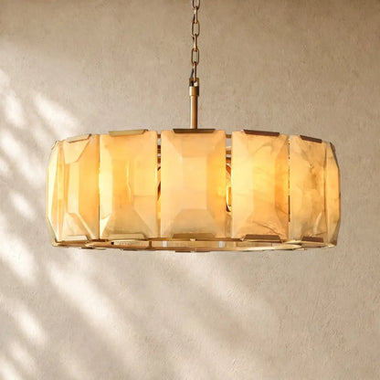 Hartley Calcite Round Alabaster Chandelier - Zelno