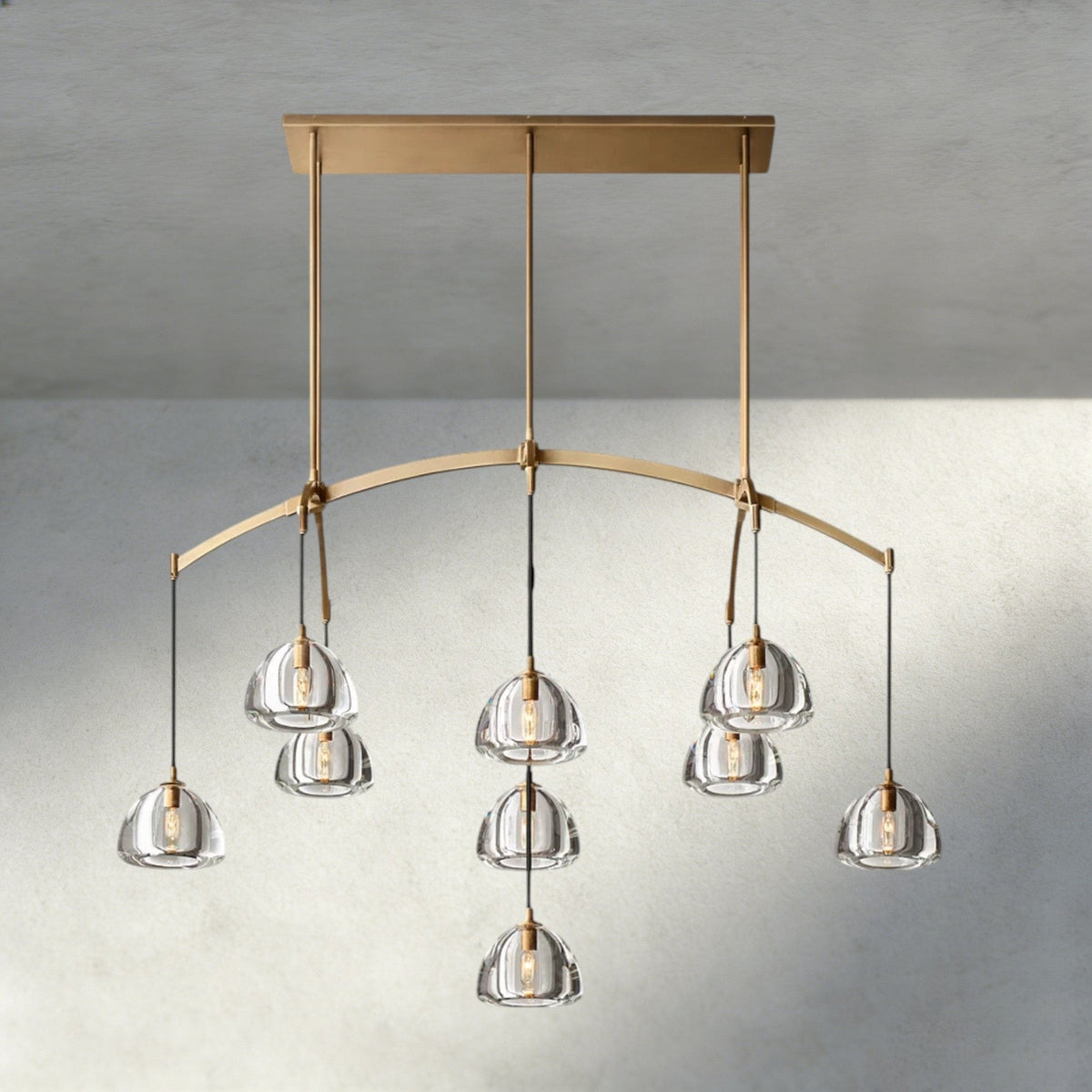 Hemisphere Linear Chandelier 54", 72" - Zelno