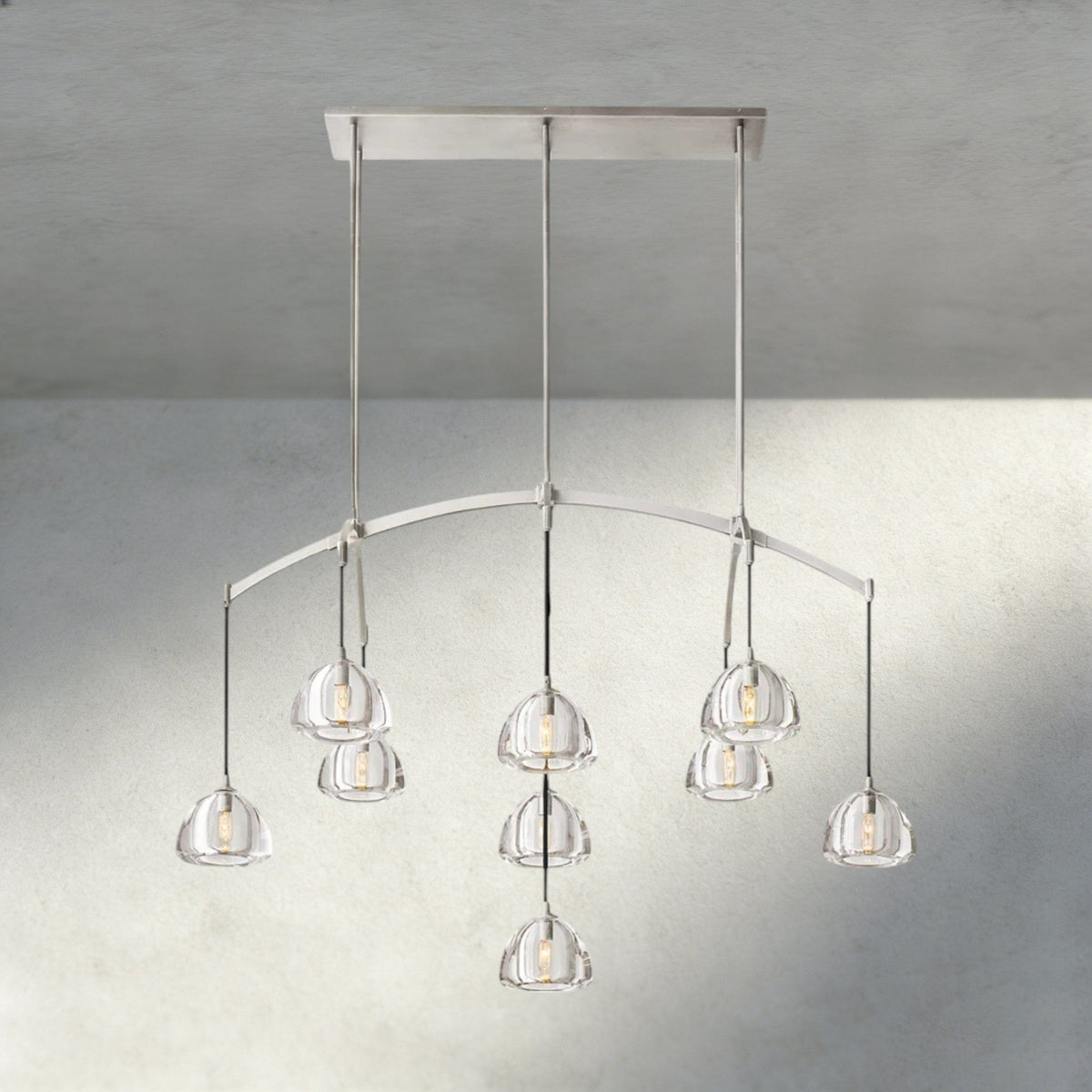 Hemisphere Linear Chandelier 54", 72" - Zelno
