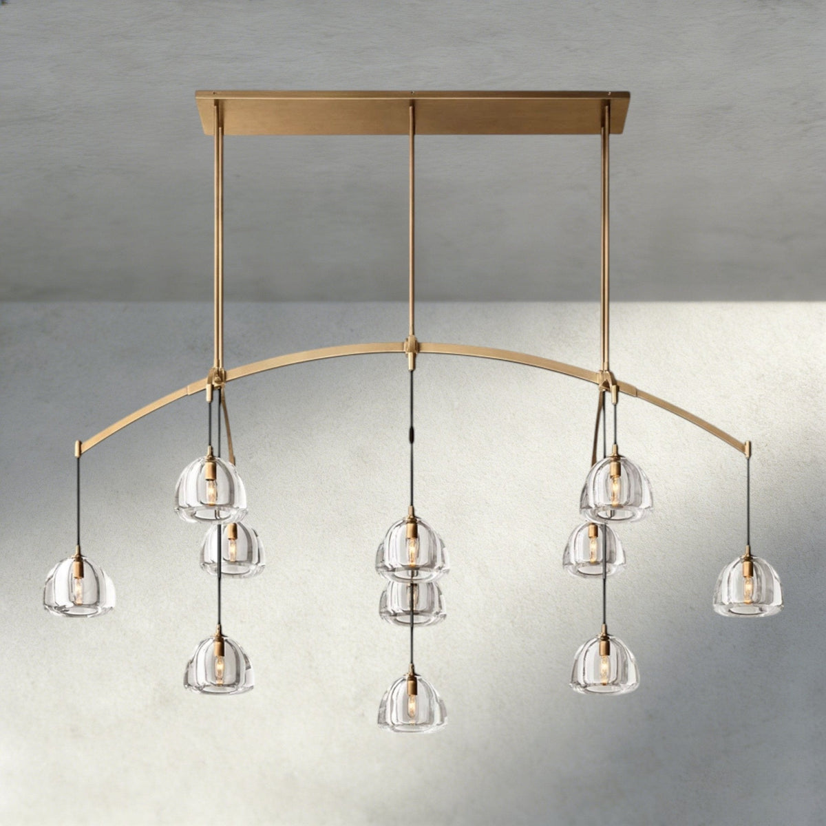 Hemisphere Linear Chandelier 54", 72" - Zelno