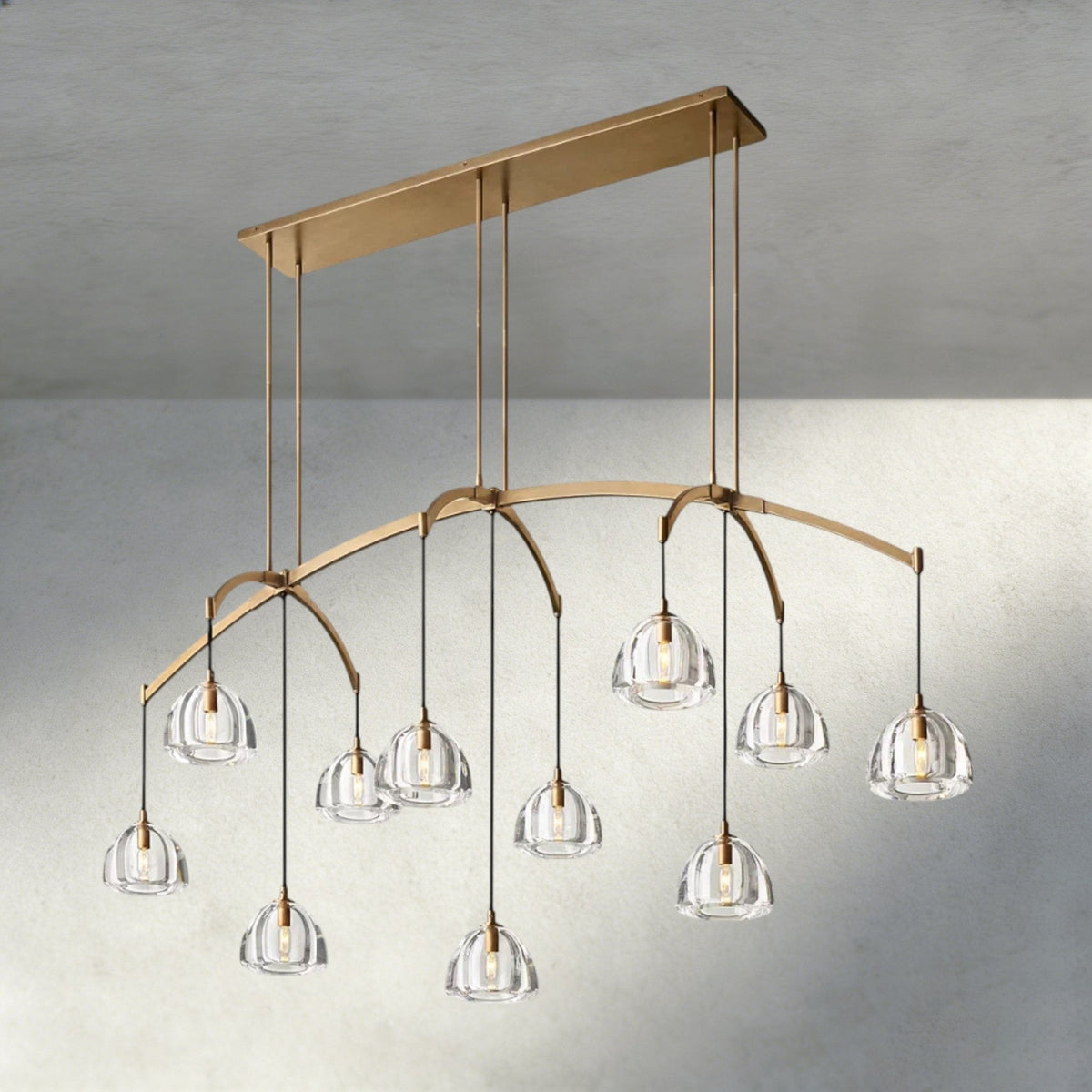 Hemisphere Linear Chandelier 54", 72" - Zelno