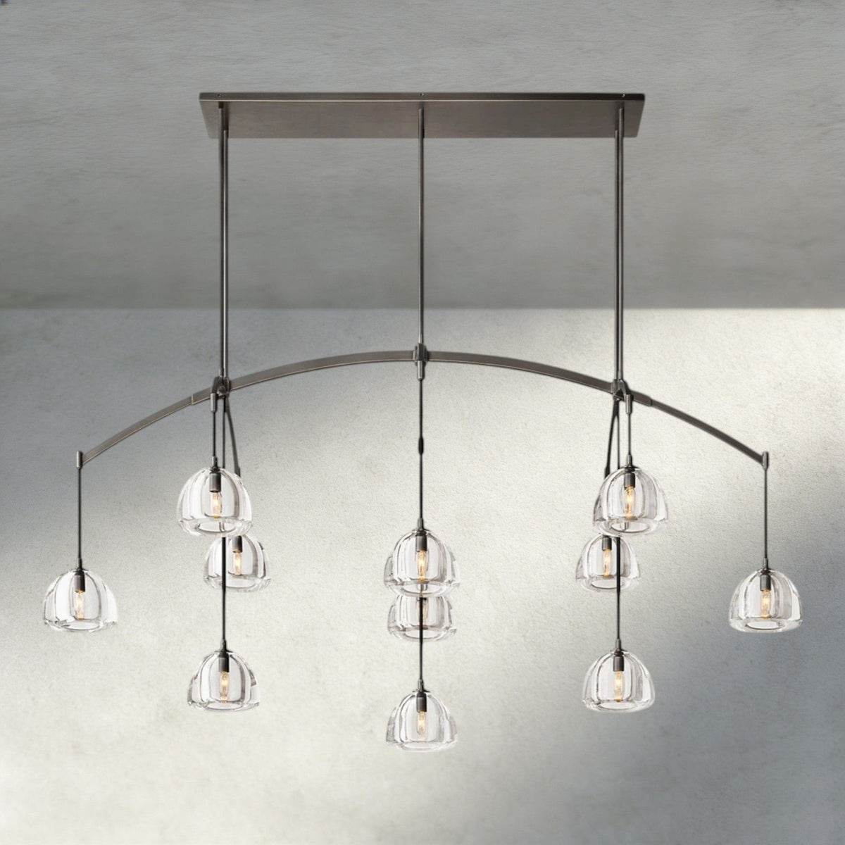 Hemisphere Linear Chandelier 54", 72" - Zelno