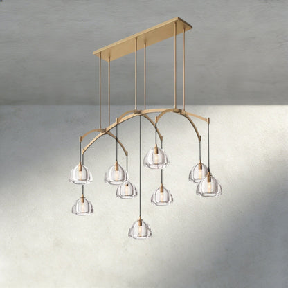 Hemisphere Linear Chandelier 54", 72" - Zelno