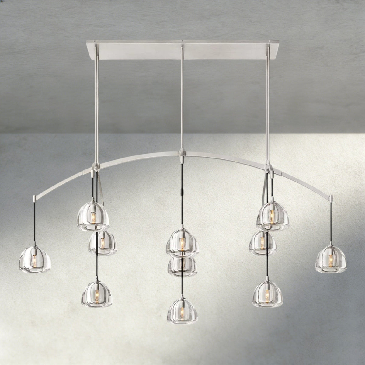 Hemisphere Linear Chandelier 54", 72" - Zelno