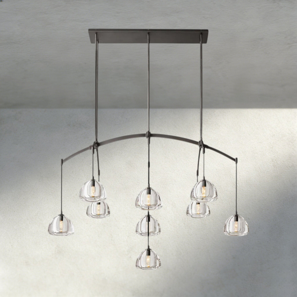 Hemisphere Linear Chandelier 54", 72" - Zelno