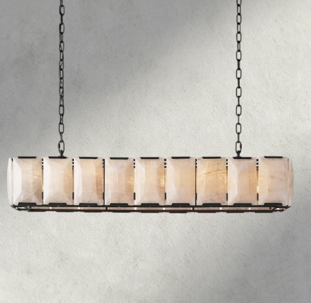 Herlow Calcite Rectangular Chandelier 42", 54", 62", 74" - Zelno