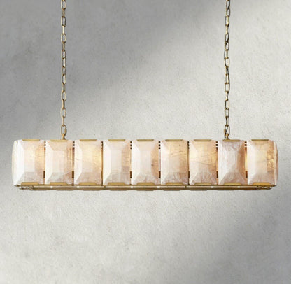 Herlow Calcite Rectangular Chandelier 42", 54", 62", 74" - Zelno