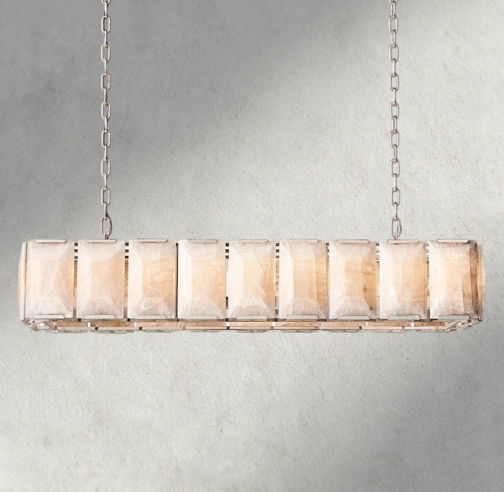 Herlow Calcite Rectangular Chandelier 42", 54", 62", 74" - Zelno