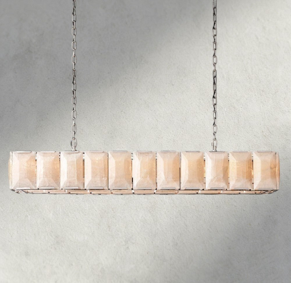 Herlow Calcite Rectangular Chandelier 42", 54", 62", 74" - Zelno