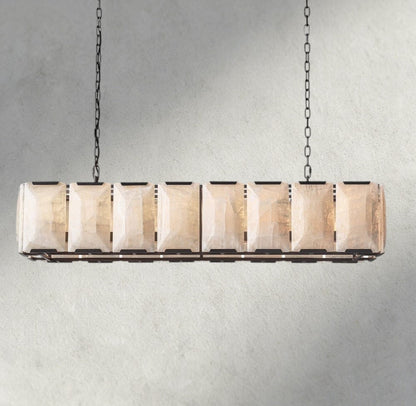 Herlow Calcite Rectangular Chandelier 42", 54", 62", 74" - Zelno