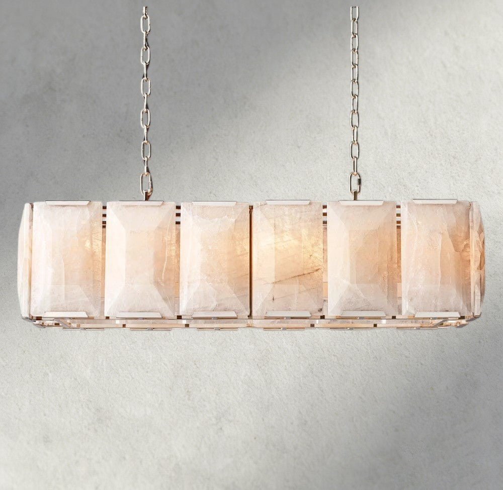 Herlow Calcite Rectangular Chandelier 42", 54", 62", 74" - Zelno