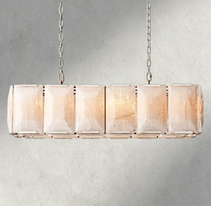 Herlow Calcite Rectangular Chandelier 42", 54", 62", 74" - Zelno