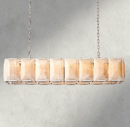 Herlow Calcite Rectangular Chandelier 42", 54", 62", 74" - Zelno