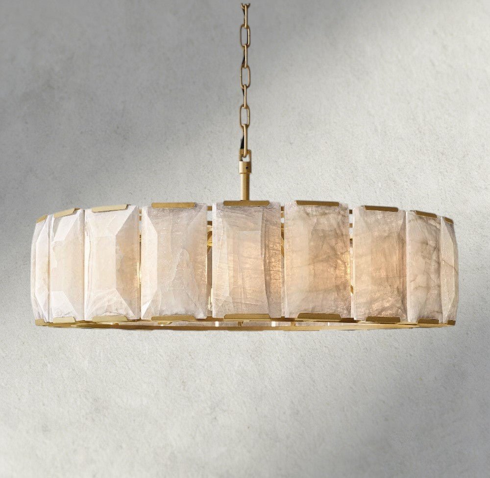 Herlow Calcite Round Chandelier 19", 31", 43", 60" - Zelno