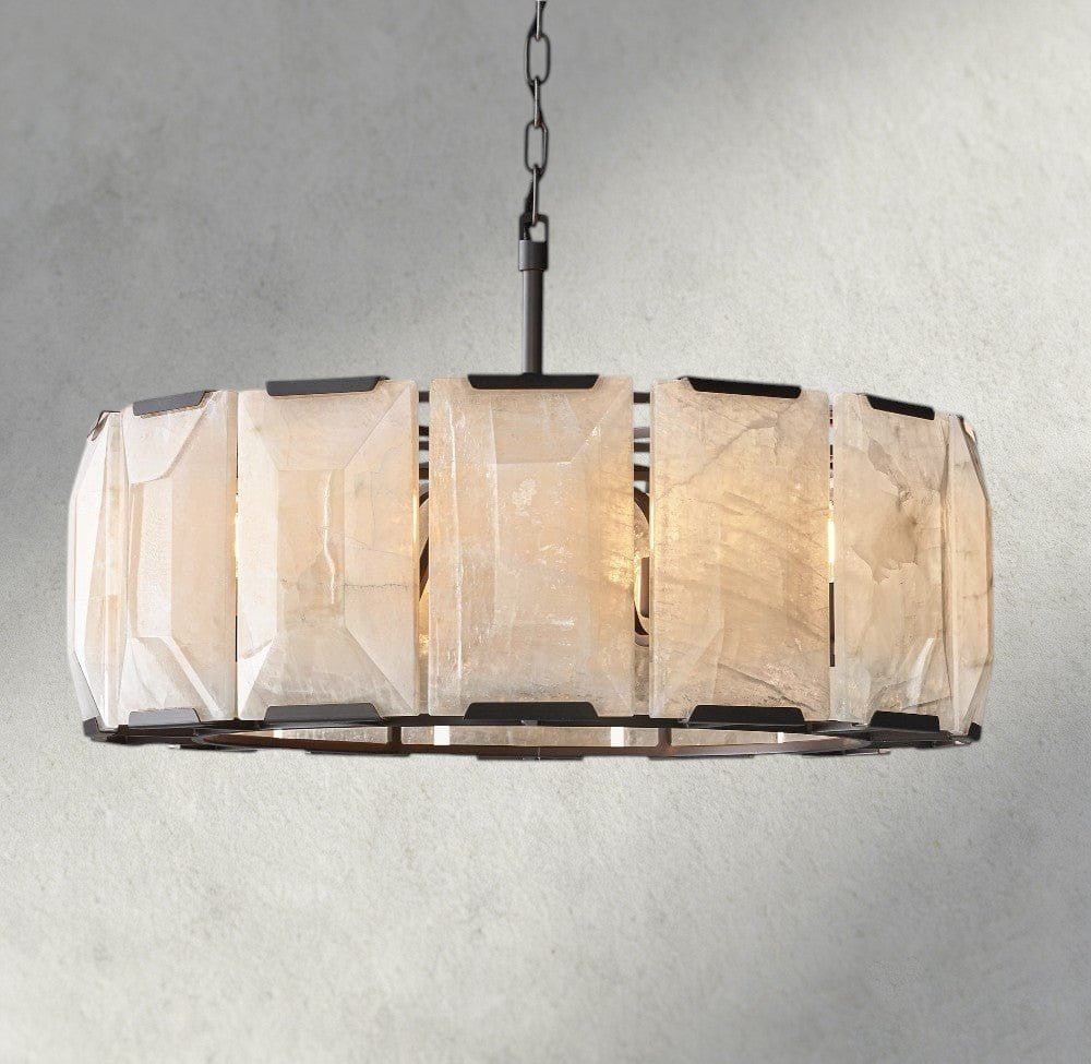 Herlow Calcite Round Chandelier 19", 31", 43", 60" - Zelno