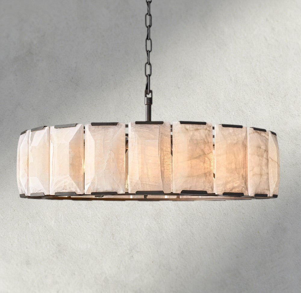 Herlow Calcite Round Chandelier 19", 31", 43", 60" - Zelno