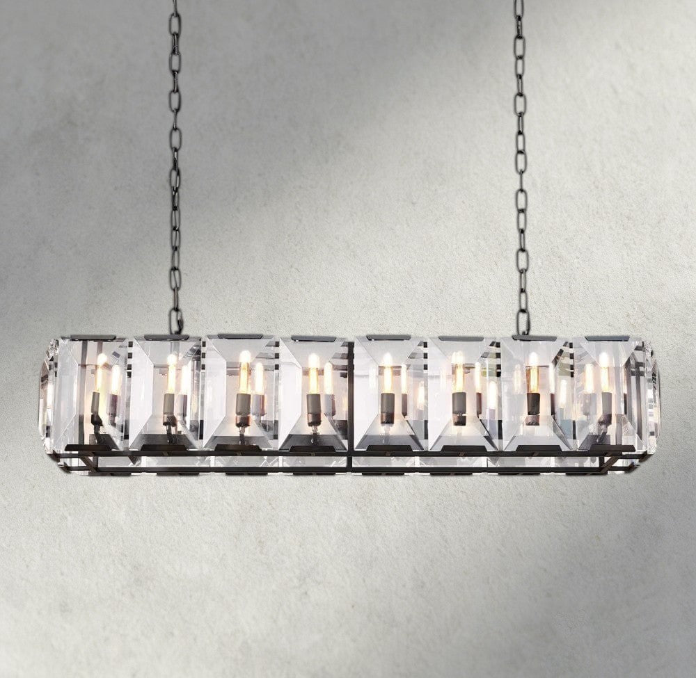 Herlow Crystal Rectangular Chandelier 42", 54", 62", 74" - Zelno
