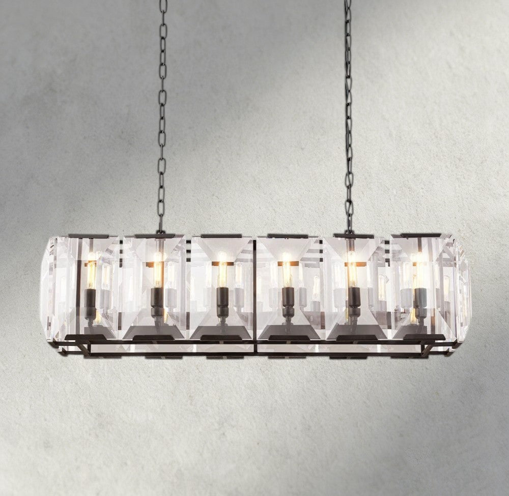 Herlow Crystal Rectangular Chandelier 42", 54", 62", 74" - Zelno