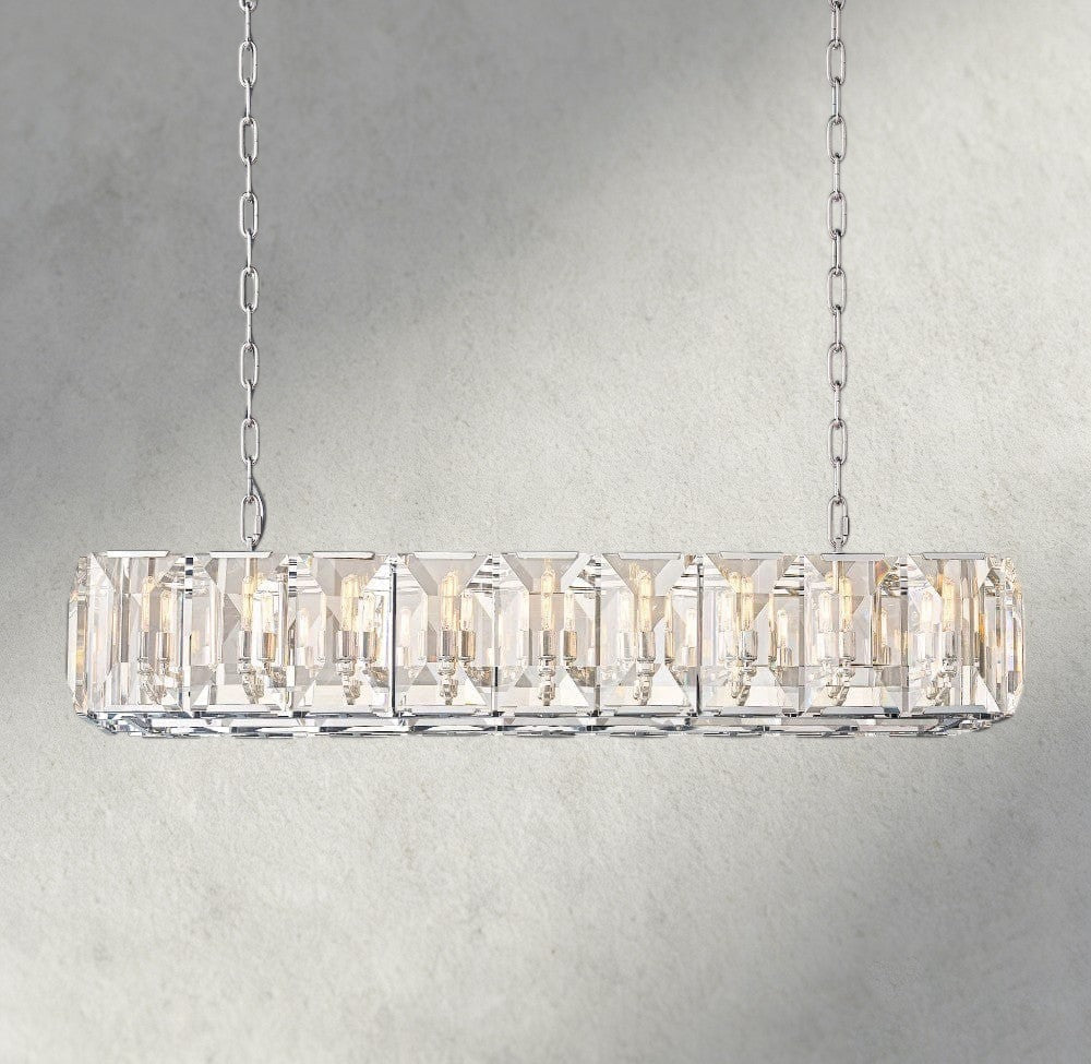 Herlow Crystal Rectangular Chandelier 42", 54", 62", 74" - Zelno
