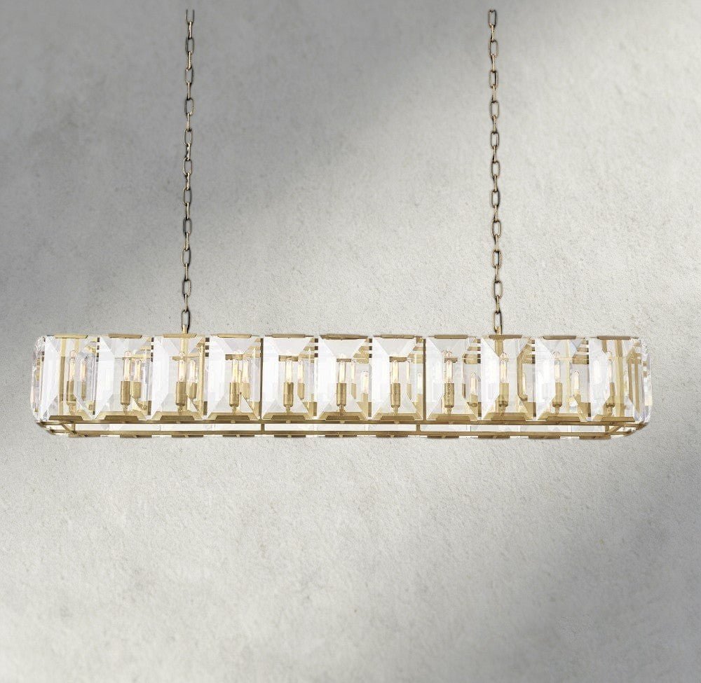 Herlow Crystal Rectangular Chandelier 42", 54", 62", 74" - Zelno