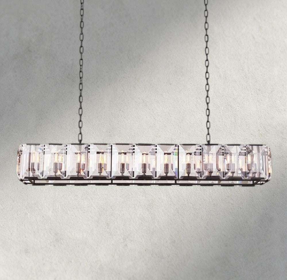 Herlow Crystal Rectangular Chandelier 42", 54", 62", 74" - Zelno