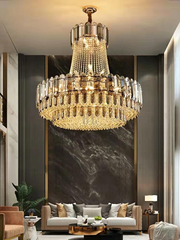 High-grade Crystal Chandelier For Living Room Luxury Duplex Hallway Ceiling Light Fixture - Zelno Lighting