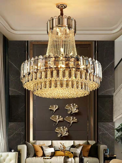 High-grade Crystal Chandelier For Living Room Luxury Duplex Hallway Ceiling Light Fixture - Zelno Lighting