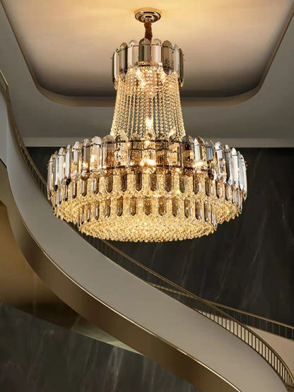 High-grade Crystal Chandelier For Living Room Luxury Duplex Hallway Ceiling Light Fixture - Zelno Lighting