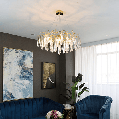 Hurrey Branch Crystal Rain Chandelier - Zelno Lighting