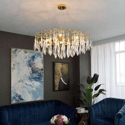 Hurrey Branch Crystal Rain Chandelier - Zelno Lighting