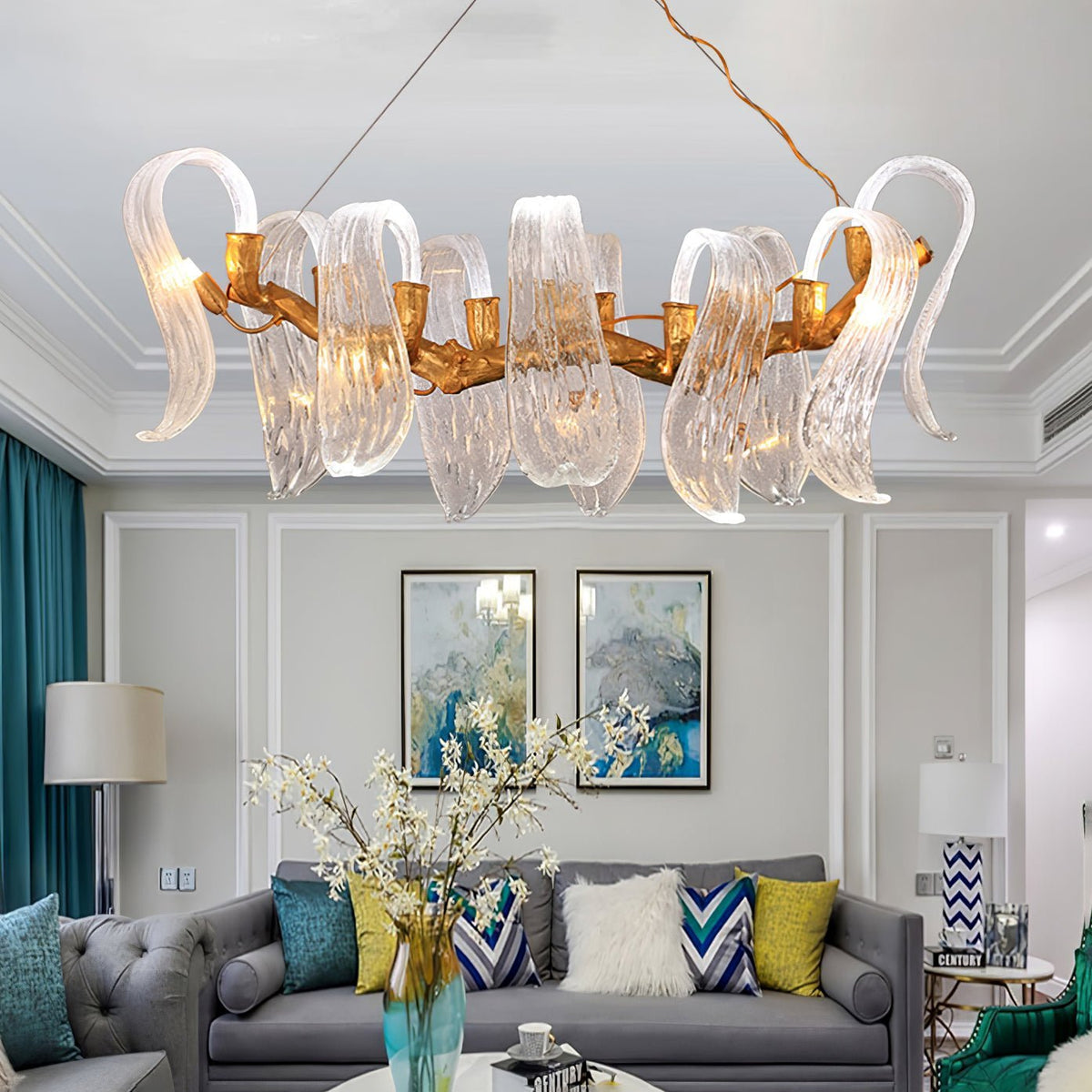 Icarus Wings Horizontal Branch Chandelier - Zelno Lighting