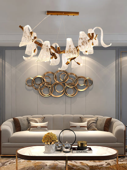 Icarus Wings Horizontal Branch Chandelier - Zelno Lighting