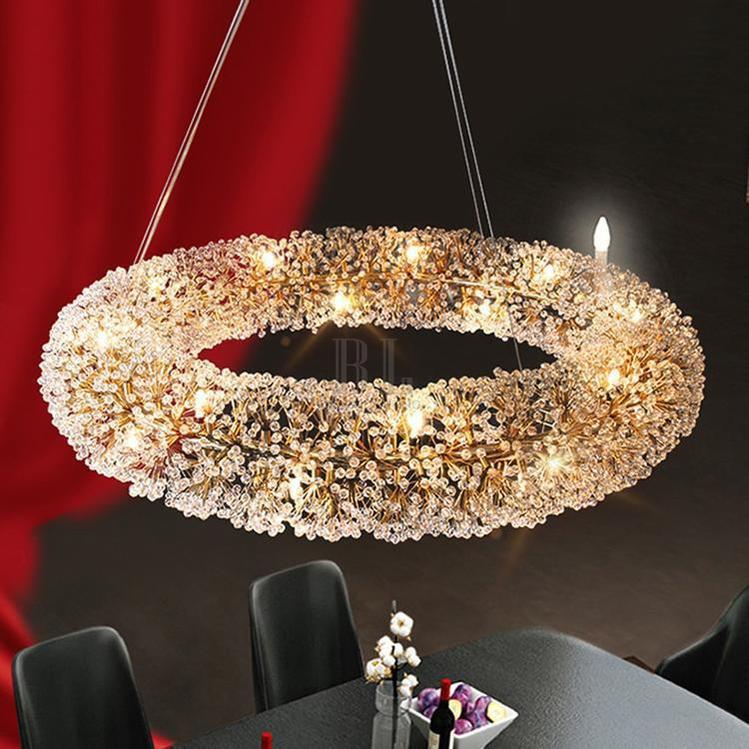 Iissabelle Flower Crystal Chandelier - Zelno Lighting