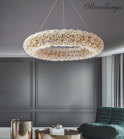 Iissabelle Flower Crystal Chandelier - Zelno Lighting