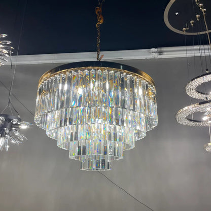 1920s Round Crystal Chandelier