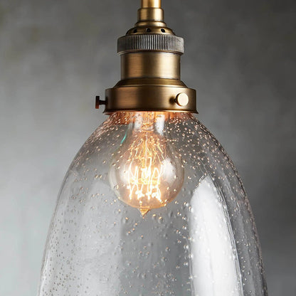 Industrial Cloche Pendant in Antiqued Brass - Zelno