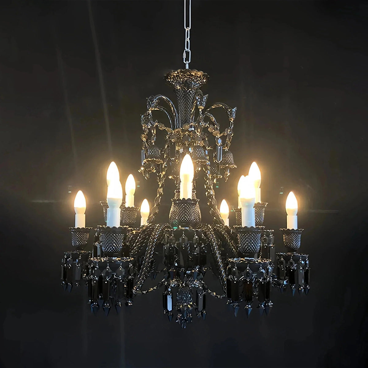 Inspired Lustre Black Crystal Lighting 12 Lights Chandelier - Zelno Lighting