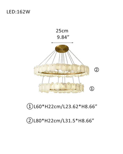 Irregular Alabaster Multi-Layered Round Chandelier - Zelno