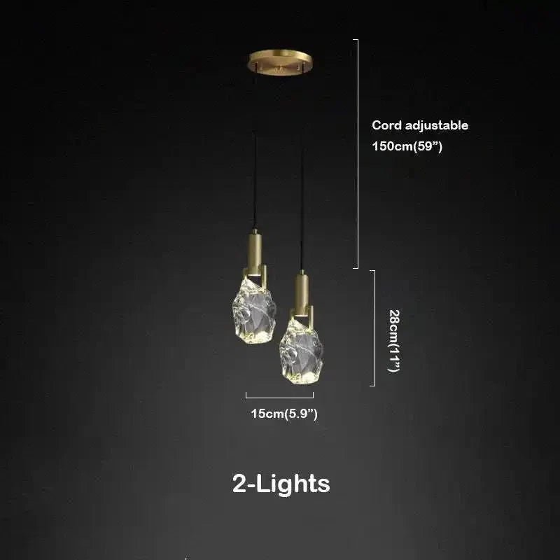 Irregular crystal pendant 6 styles - Zelno Lighting