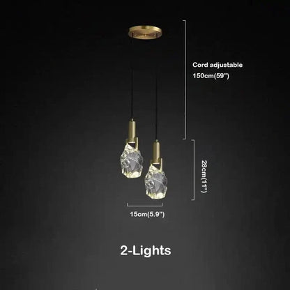 Irregular crystal pendant 6 styles - Zelno Lighting