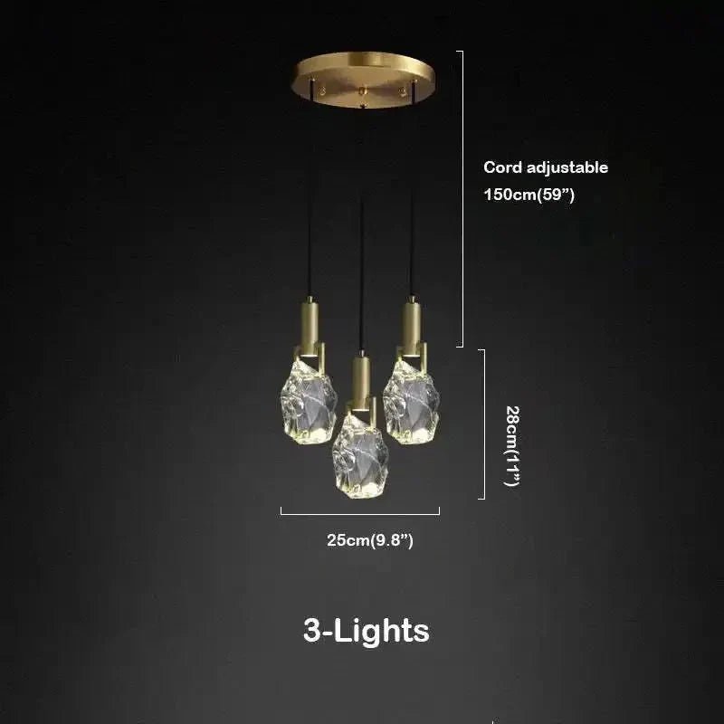 Irregular crystal pendant 6 styles - Zelno Lighting