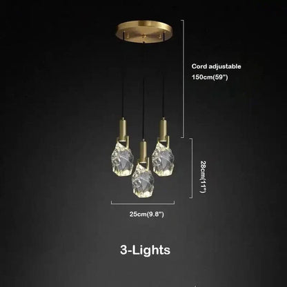 Irregular crystal pendant 6 styles - Zelno Lighting