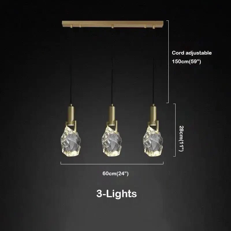 Irregular crystal pendant 6 styles - Zelno Lighting