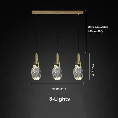 Irregular crystal pendant 6 styles - Zelno Lighting