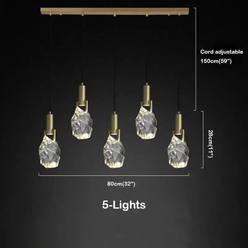 Irregular crystal pendant 6 styles - Zelno Lighting