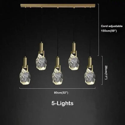 Irregular crystal pendant 6 styles - Zelno Lighting