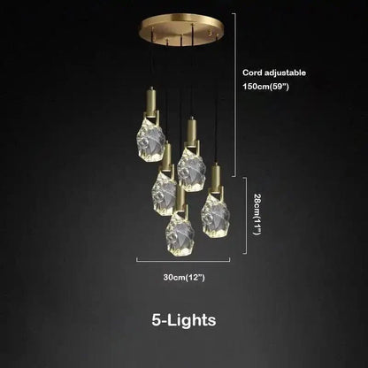 Irregular crystal pendant 6 styles - Zelno Lighting