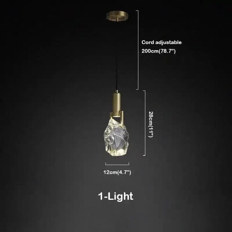Irregular crystal pendant 6 styles - Zelno Lighting