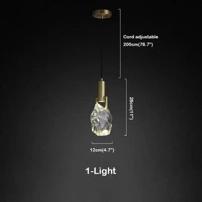 Irregular crystal pendant 6 styles - Zelno Lighting